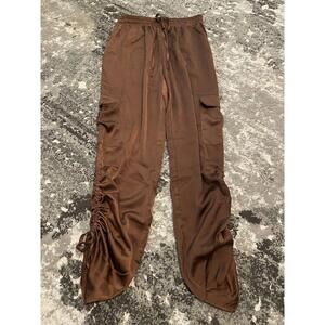 Mustard Seed | Brown Cargo Joggers Casual Pants Draw Strings | Women’s sz Large